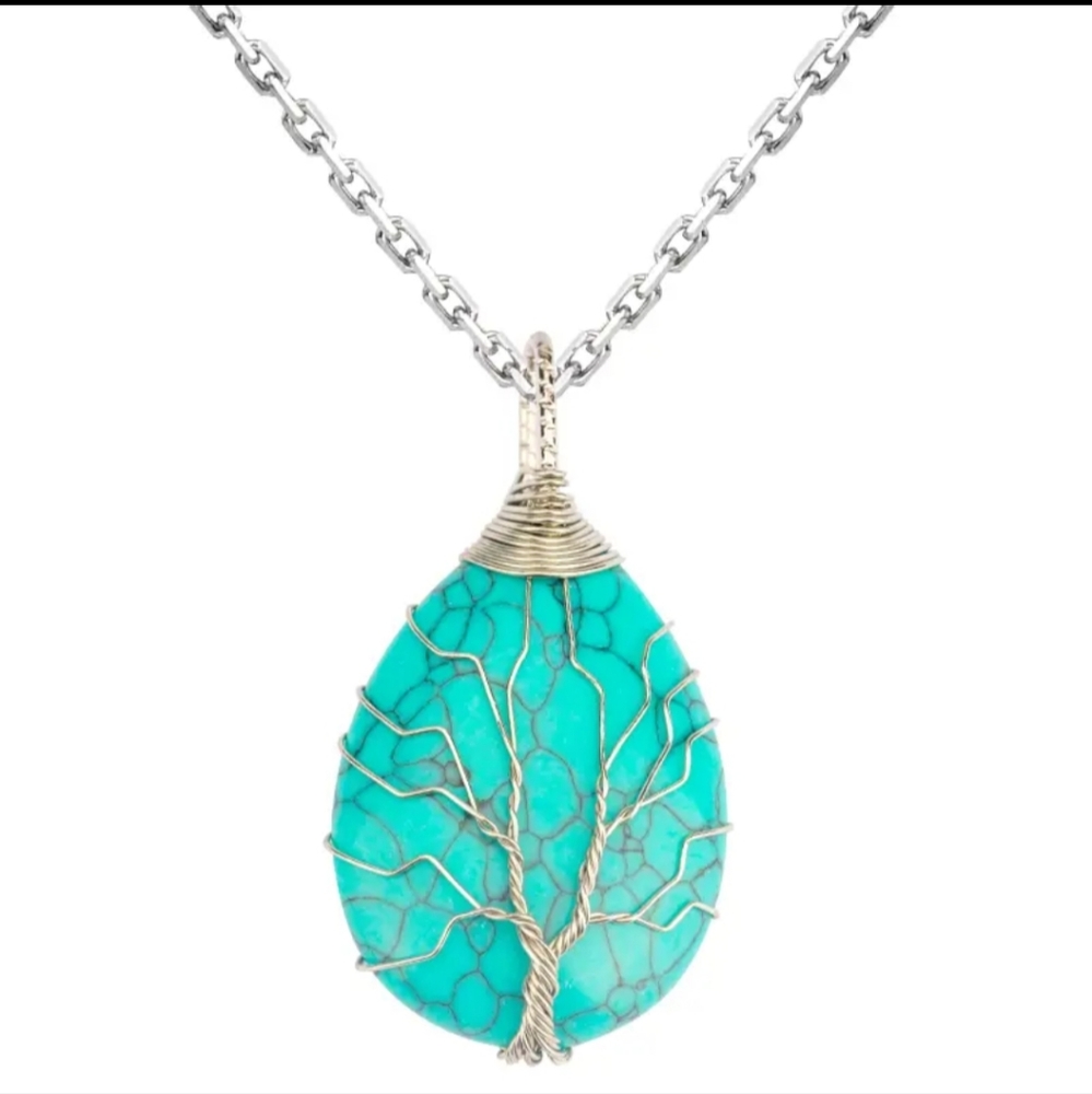 Tree of life natural stone necklace